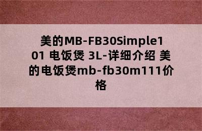 美的MB-FB30Simple101 电饭煲 3L-详细介绍 美的电饭煲mb-fb30m111价格